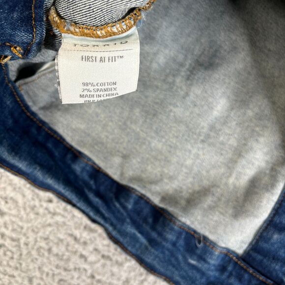 Torrid Denim Jacket Womens 2 18/20 Trucker Metal Buttons Jean Stretch - Picture 8 of 13